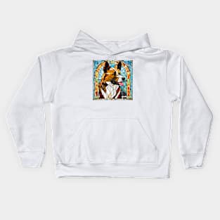 Stained Glass Karelian Bear Dog Kids Hoodie